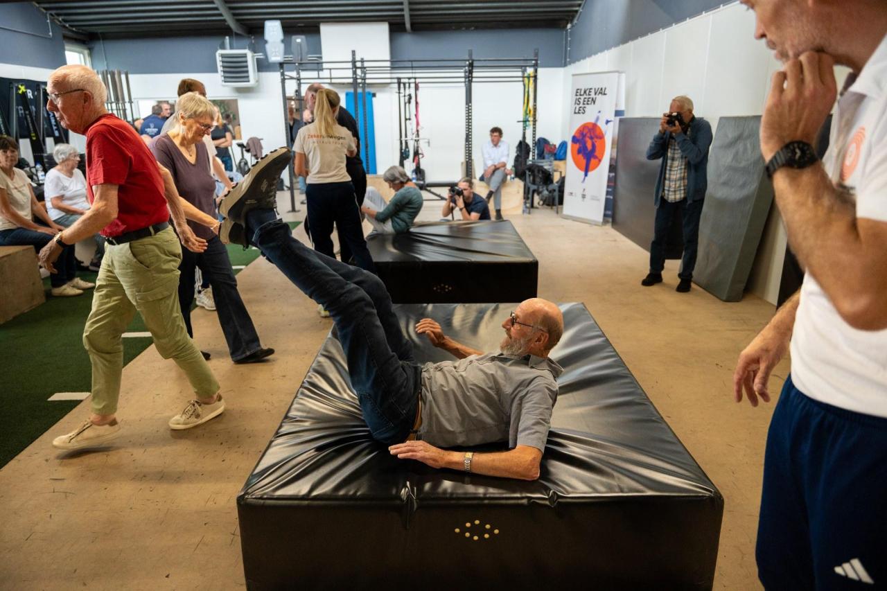 Een van de deelnemers in actie